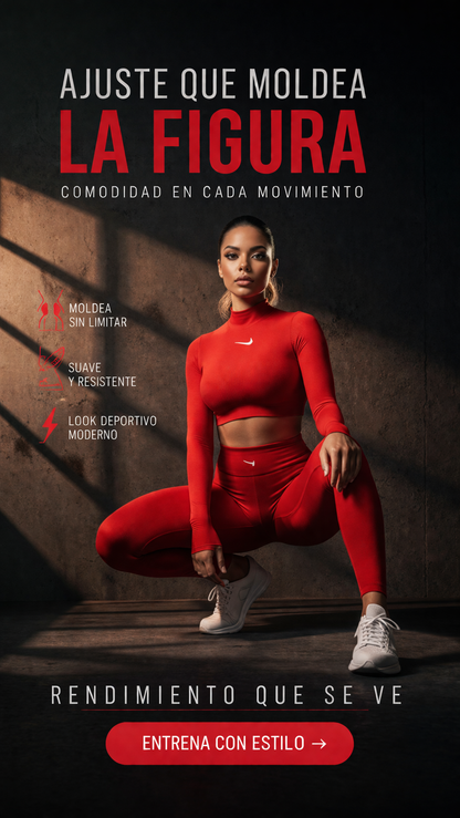 CONJUNTO BUZO Y LEGGINS ROJO TALLA L