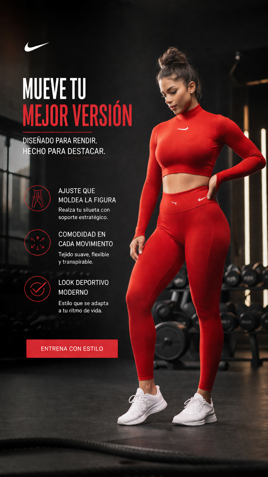 CONJUNTO BUZO Y LEGGINS ROJO TALLA L