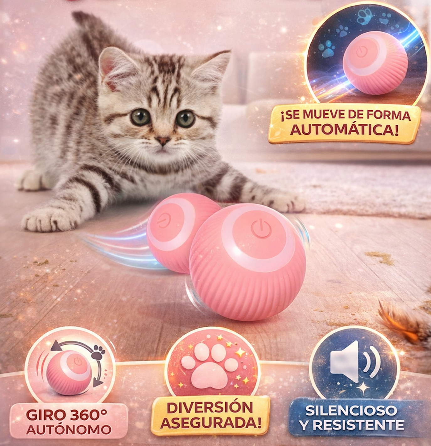 PELOTA JUGUETE INTERACTIVA PARA GATOS