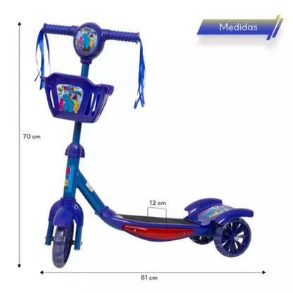 SCOOTER CON CANASTA, SONIDO Y LUCES