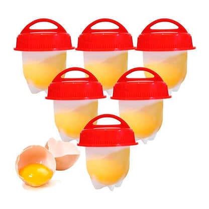 SET DE SEIS RECIPIENTES PARA HERVIR HUEVOS SIN CASCARA
